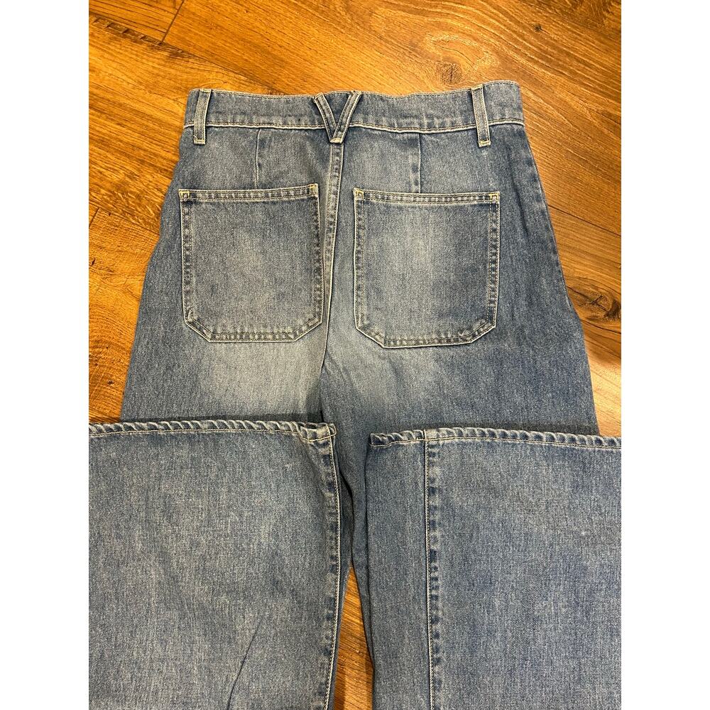 VERONICA BEARD Sz 25 Grant Extra High Rise Wide Leg Button Fly Casual Staple EUC - Picture 4 of 9